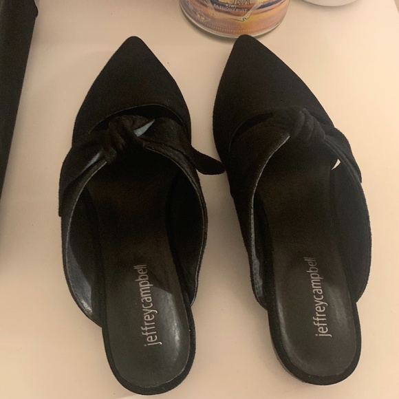 Jeffrey Campbell Black Charlin Bow Mules Size: 8.5 - Picture 2 of 4